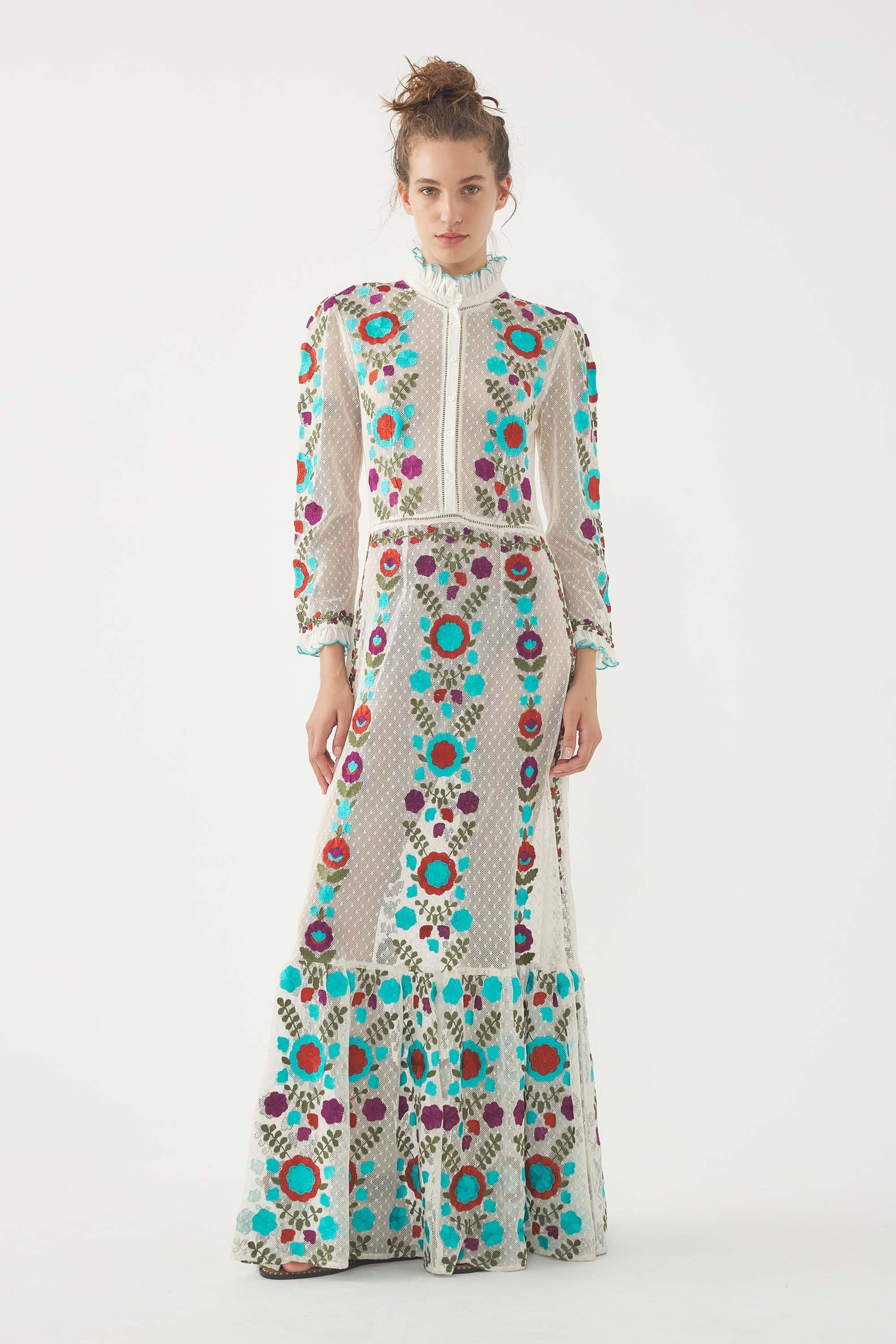Embroidered Maxi Dress Ary