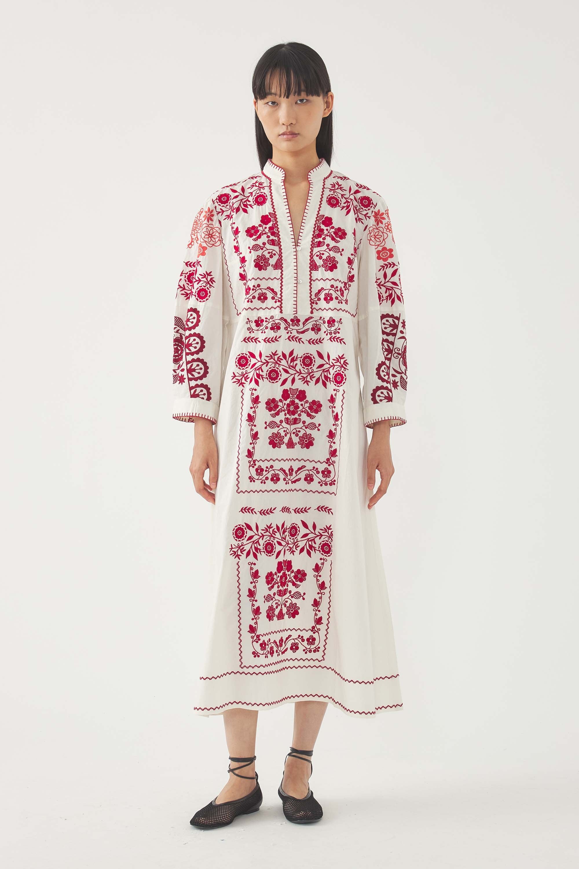 Embroidered Maxi Dress Mamie
