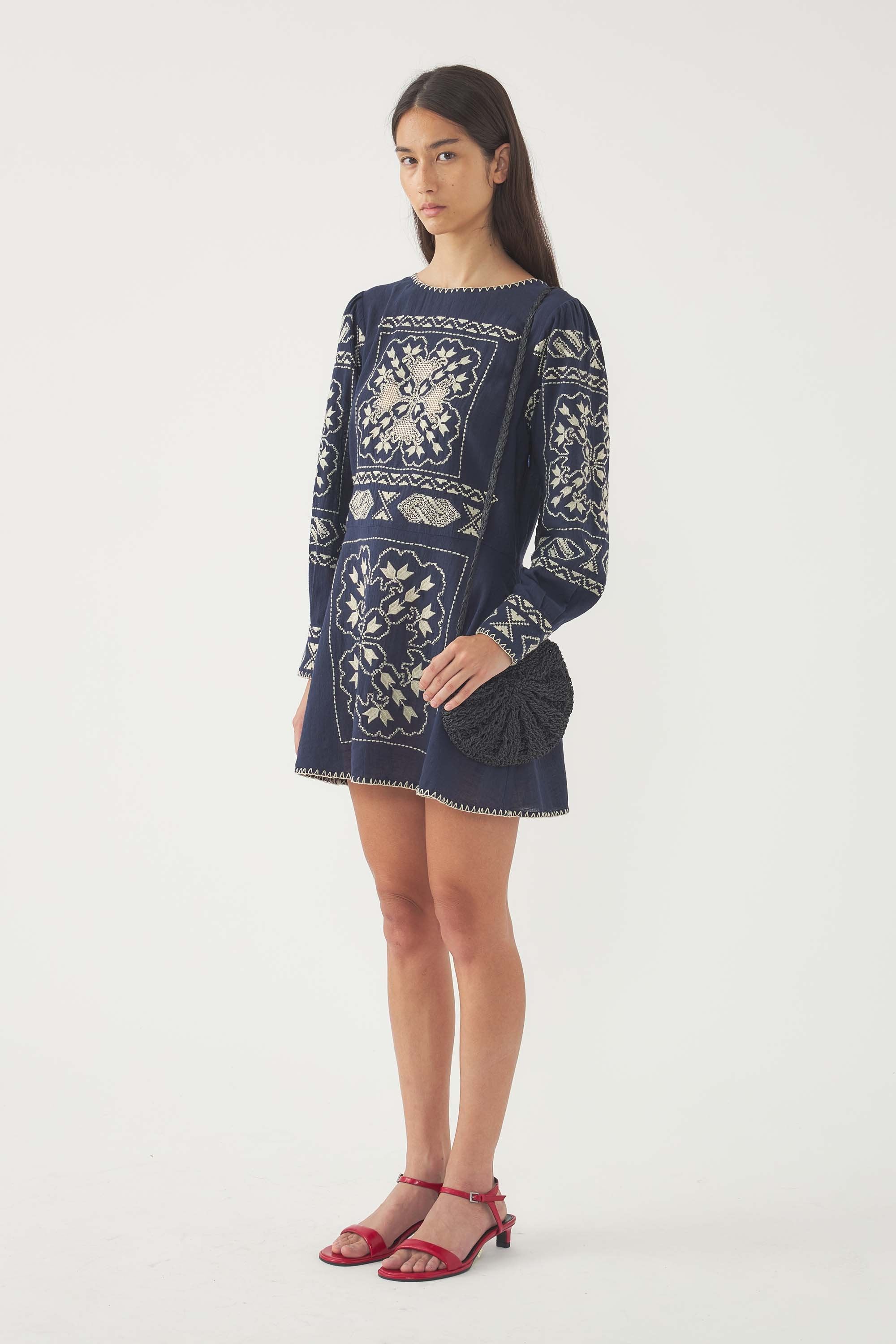 Langes besticktes Kleid Milos