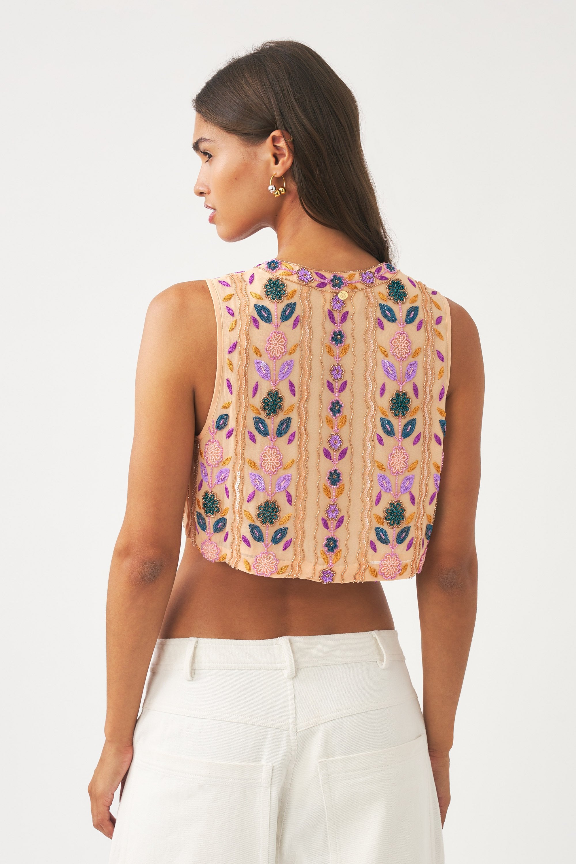 Hand-embroidered gilet Zeniba