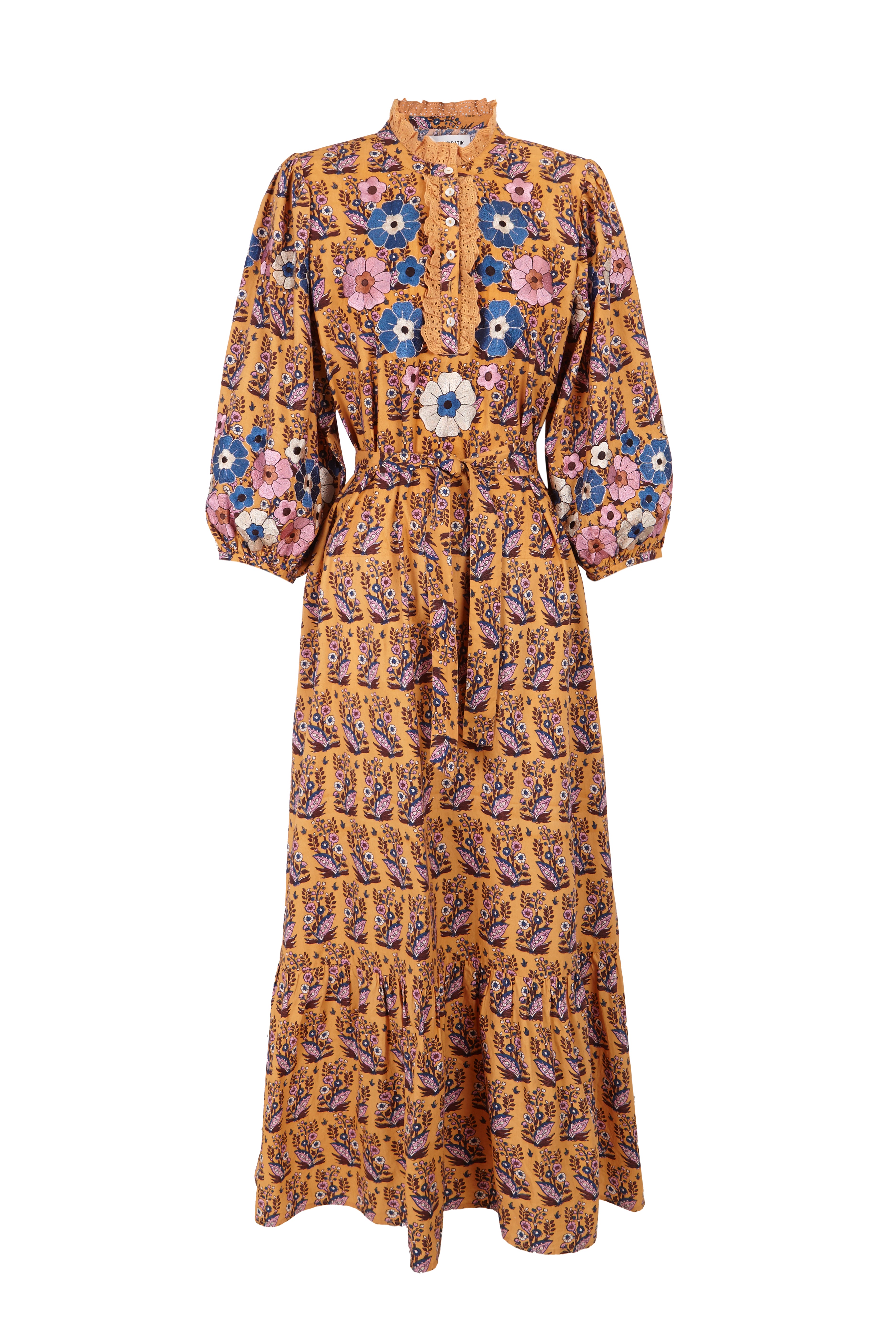 Robe longue brodée Amantine