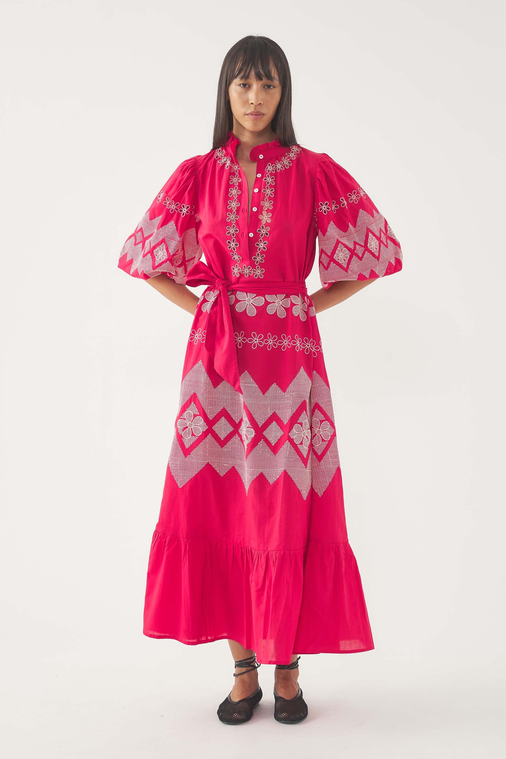 Robe longue brodée Tolede