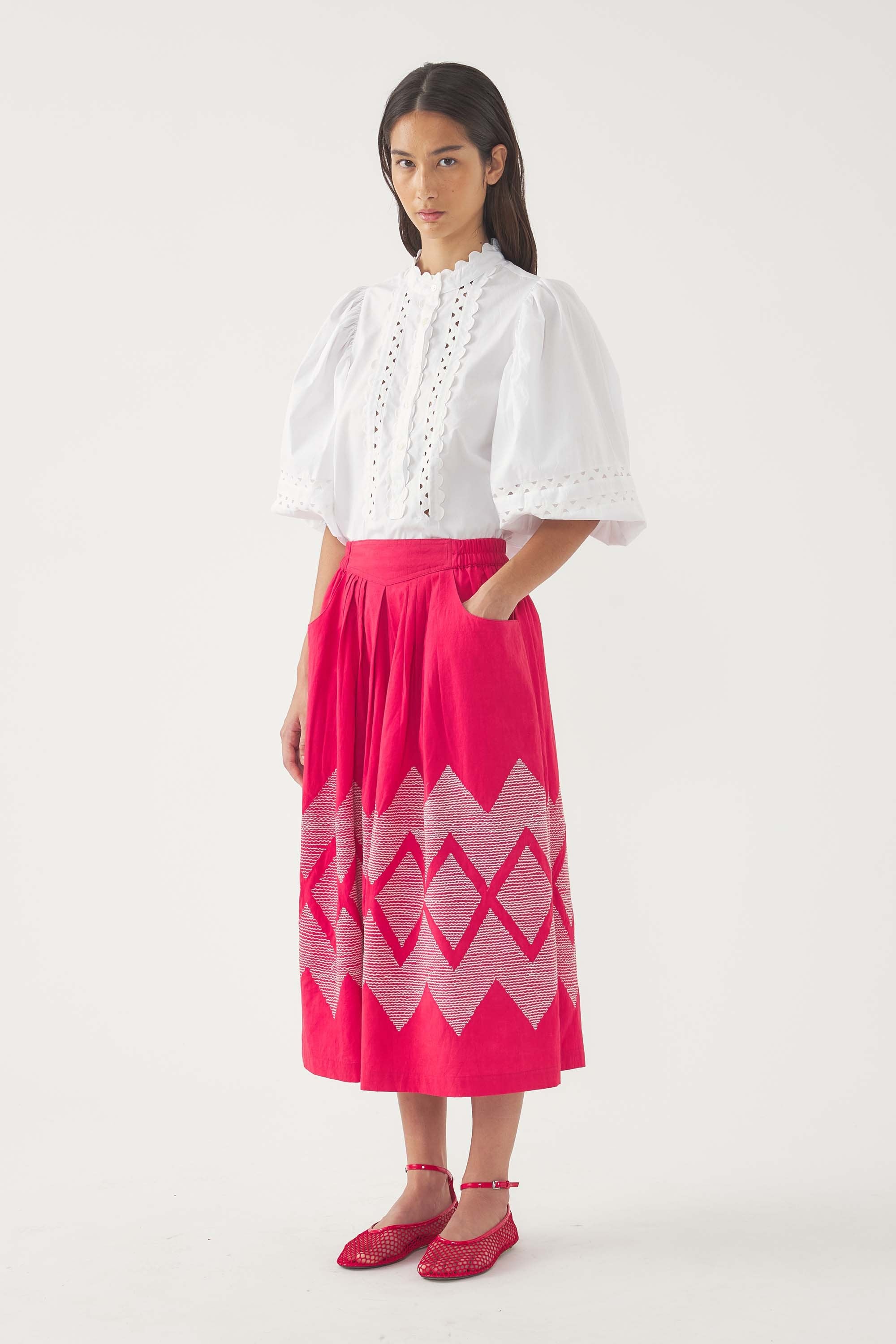 Jupe-short brodée Tolede