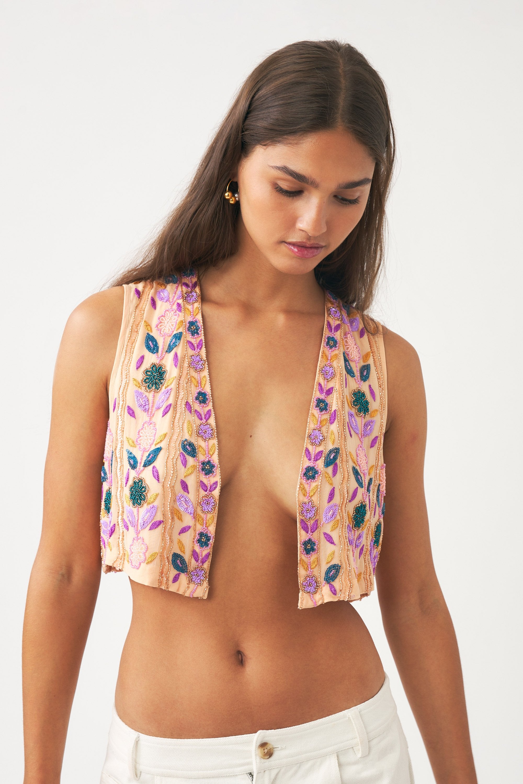 Hand-embroidered gilet Zeniba
